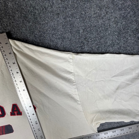 Vintage Adidas Embroidered Logo T-Shirt White Navy Red Mens Large 90s Retro - Picture 4 of 7